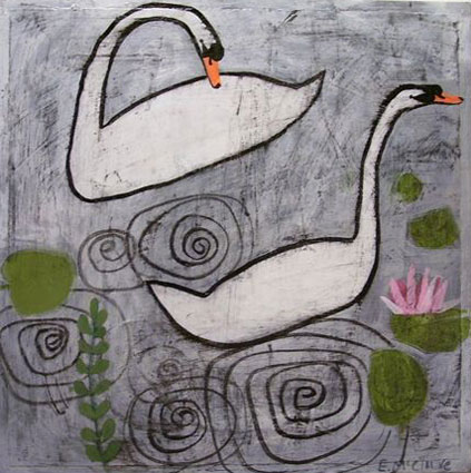 Swans and lilies