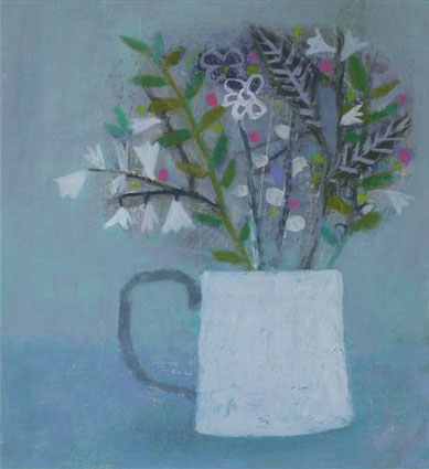 Basket with cyclamen and fruit